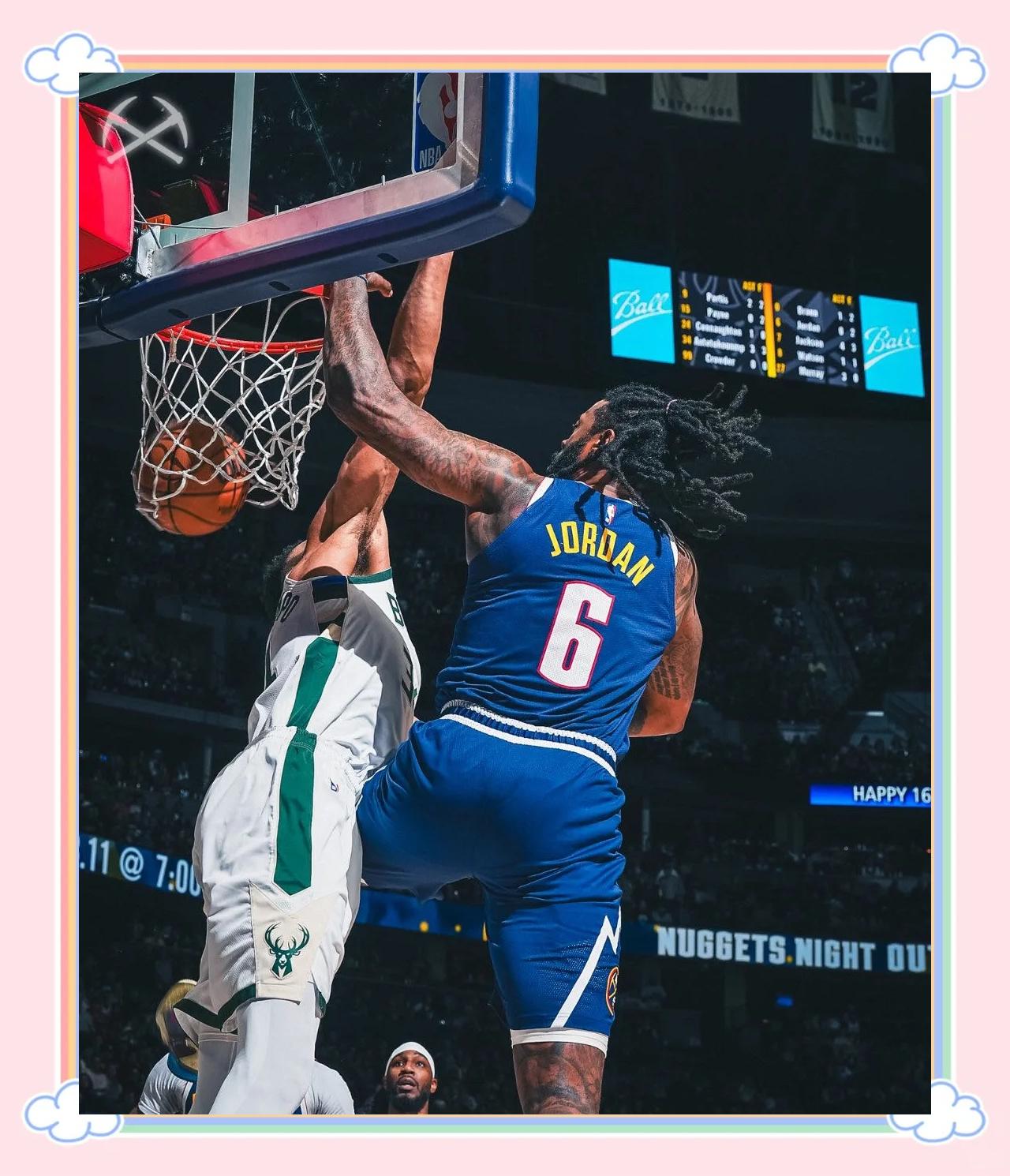 包含雄鹿横扫掘金，波特送出助攻的词条